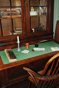 Thomas Montgomery's desk and bookshelf